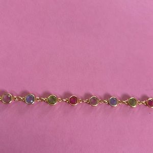 Multi gemstone colored anklet